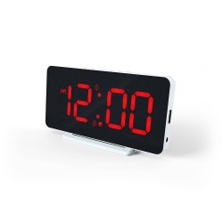 Caliber Slim-line Digitale Wekker - Dual Alarmklok - Groot Rood Display - USB Poort (HCG022)