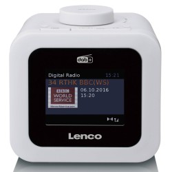DAB+/FM Wekkerradio met een kleuren display Lenco CR-620WH Wit